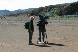 Shooting of the documentary in Krýsuvík, Reykjanes peninsula