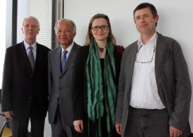 From left: Dr. Ingvar Birgir Fridleifsson (director of UNU-GTP), Prof. Kazuhiko Takeuchi (UNU Vice-Rector and director of UNU-ISP), Dr. Hafdis Hanna Aegisdottir (director of UNU-LRT), and Dr. Tumi Tomasson (director of UNU-FTP)