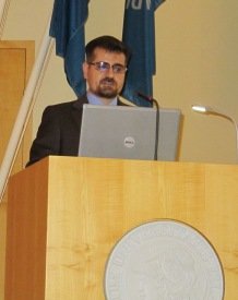 Reza presenting his dissertation