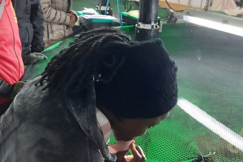 On a guided tour of the Department of Aquaculture and Fish Biology