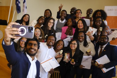 GRÓ GEST 2023 cohort in festive mood 
after the graduation ceremony.