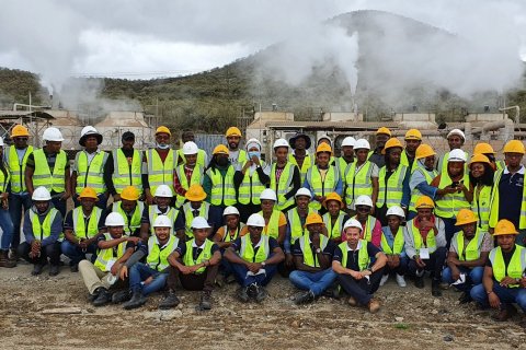 Participants at the Short Course during the field trip visit to Olkaria geothermal field