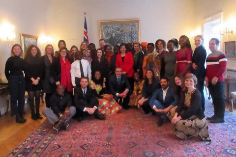 The President and the First Lady of Iceland with the UNU-GEST fellows