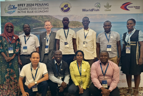 The GRÓ-FTP team at IIFET 2024. From left to right: Mutiat Motolani Salaudeen (Nigeria), Friday Jack Njaya (Malawi), Thong Ba Nguyen (Vietnam), Stefán Úlfarsson (Iceland), Olanrewaju Femi Olagunju (Nigeria), Herbert Nakiyende (Uganda), Chamari Tathsaramala Dissanayake Dadigamuwage (Sri Lanka), Samuel Bassa (Uganda), Kawooya Godfrey Kubiriza (Uganda), Chrisphine Sangara Nyamweya (Kenya) and Veronica Mpomwenda (Uganda).