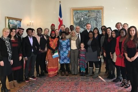 UNU-GEST fellows and staff at the home of the President and the First Lady of Iceland in Bessastaðir.