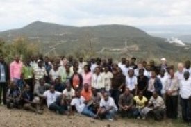 The participants on a field trip in Olkaria
