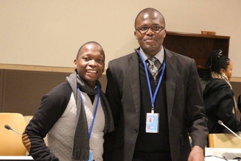 2015 UNU-GEST Fellows Victor Maulidi and Limbani Phiri photographed at CSW60 in New York, March 2015