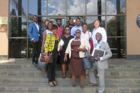 UNU-GEST Malawi alumni fellows, UNU-GEST project manager and ICEIDA programme director at the occasion of the alumni meeting in Lilongwe, 21 November 2017. From the left, top row: Leonard Chimbali (2017 alumni), Kristjana Sigurbjörnsdóttir (UNU-GEST), Madalitso Makondi (2016 alumni), Nthamyo Thandie Mbeye (2016 alumni), Roselyn Makhamberah (2016 alumni), Mercy Chaluma (2018 fellow), Grace Takomana (2017 alumni), Thandiwe Bwanamdoko (2013 alumni), Lilja Dóra Kolbeinsdóttir (Embassy of Icelamd), Martha Mtenje (2015 alumni), Chikondi Pasani (2013 alumni), and Victor Maulidi (2015 alumni).