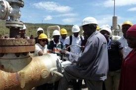 Participants on a field trip to Olkaria