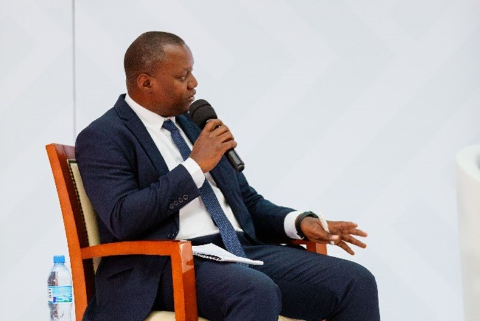 Shakiru chairing a Plenary Session during the 10th African Rift Geothermal Conference held in Dar es Salaam 2024